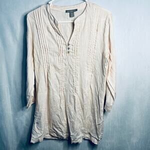 Saint Tropez West Light Pink Linen Top S